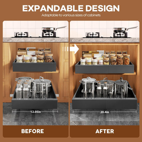 Seinloes heavy-duty metal with three rails for strong, smooth sliding.