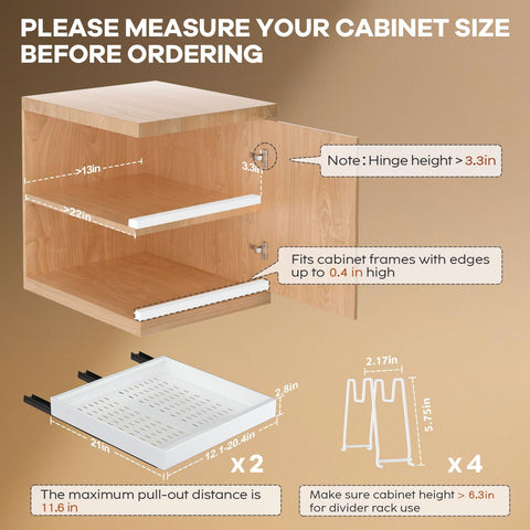 Seinloes removable dividers for organized plates, lids, and cookware.