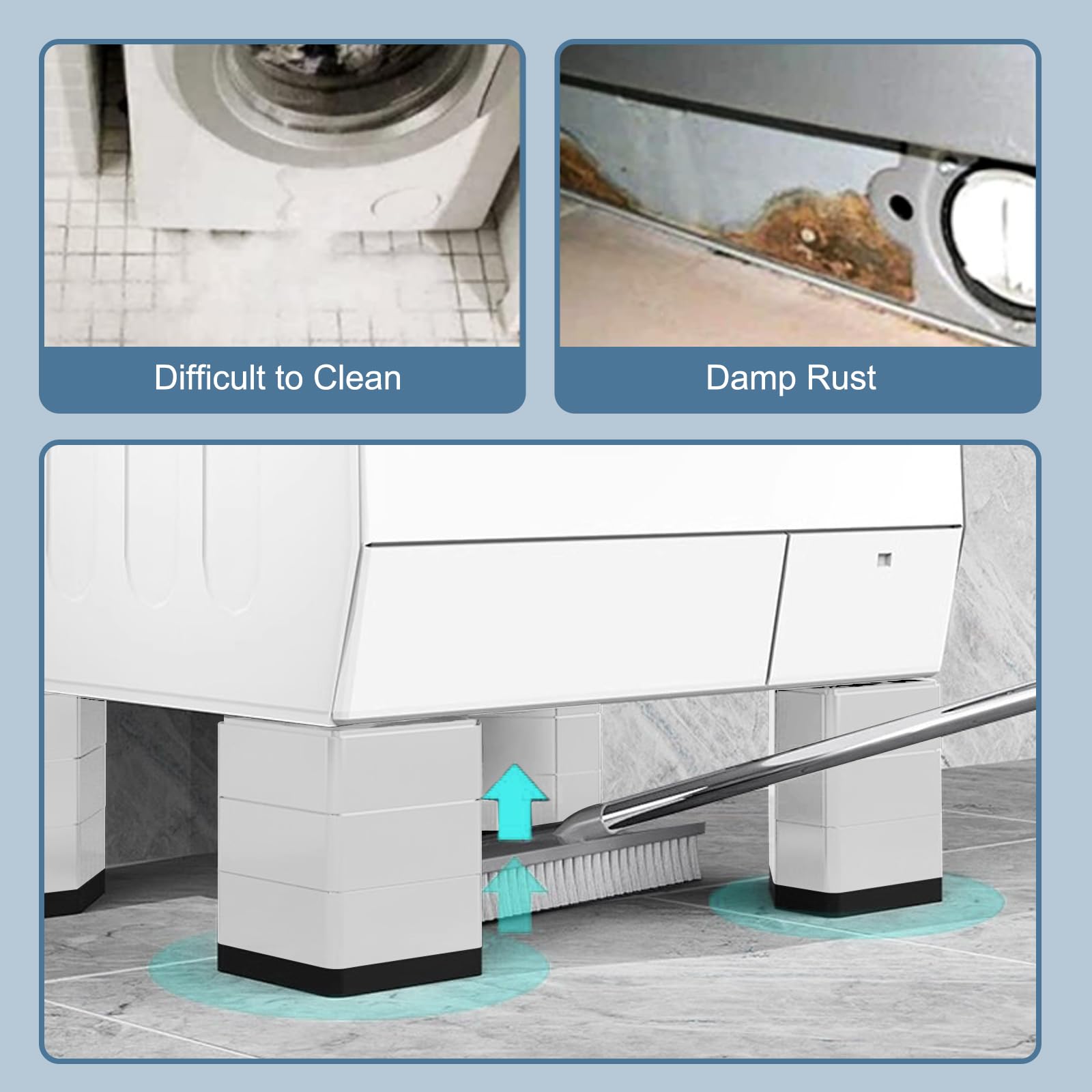 SEISSO durable floor protection elevates appliances for easier cleaning