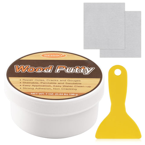 SEISSO Wood Putty 7oz packaging ready for compact on-demand repairs.