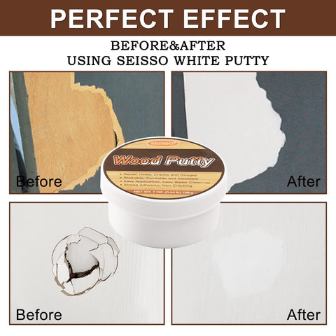 SEISSO Wood Putty scraper tool in use for smooth filling.