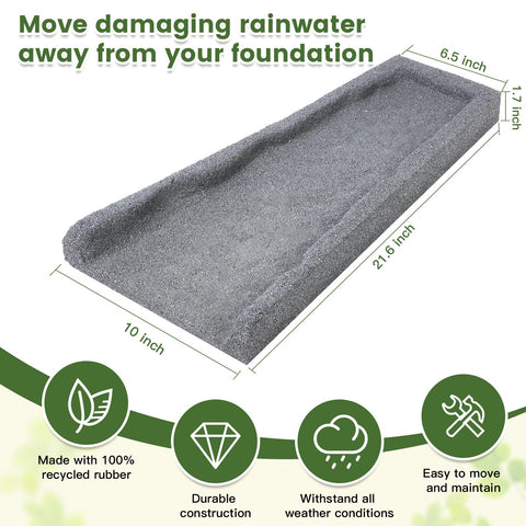 Sekcen rubber downspout splash block front view helps prevent mud splatter around the home.
