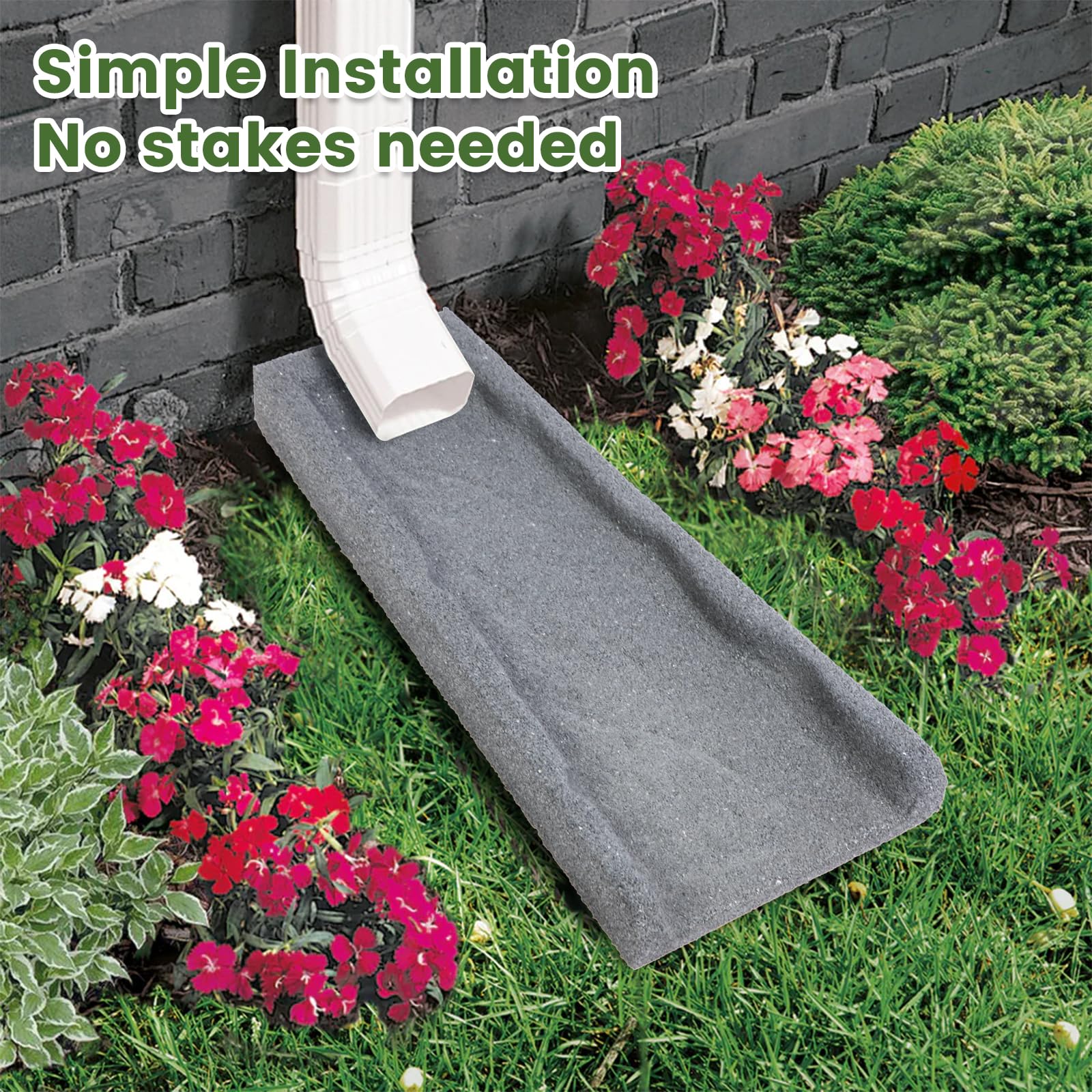 Sekcen splash block molded slope design directs runoff away from foundations.