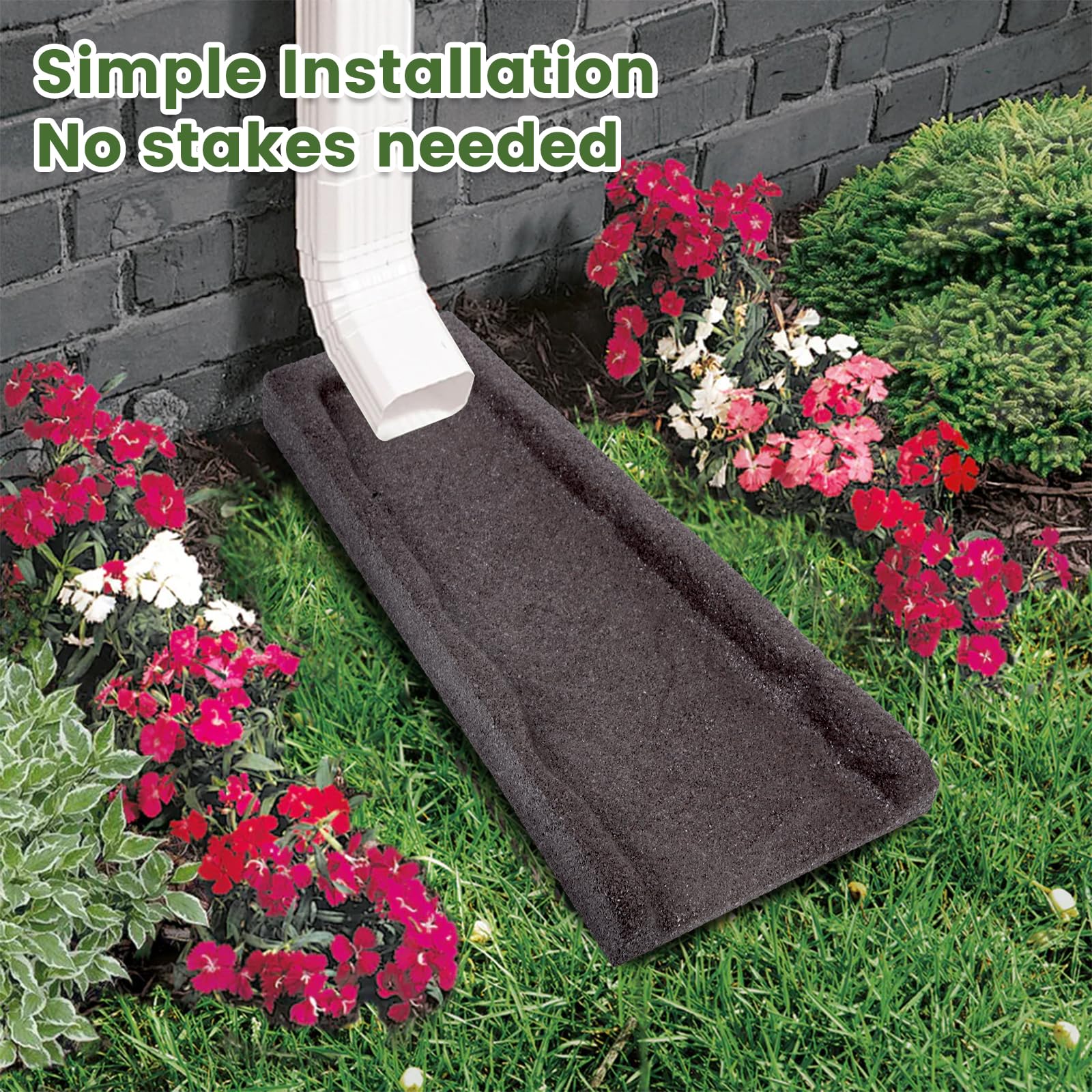 Sekcen splash block angled design directs runoff away from walls