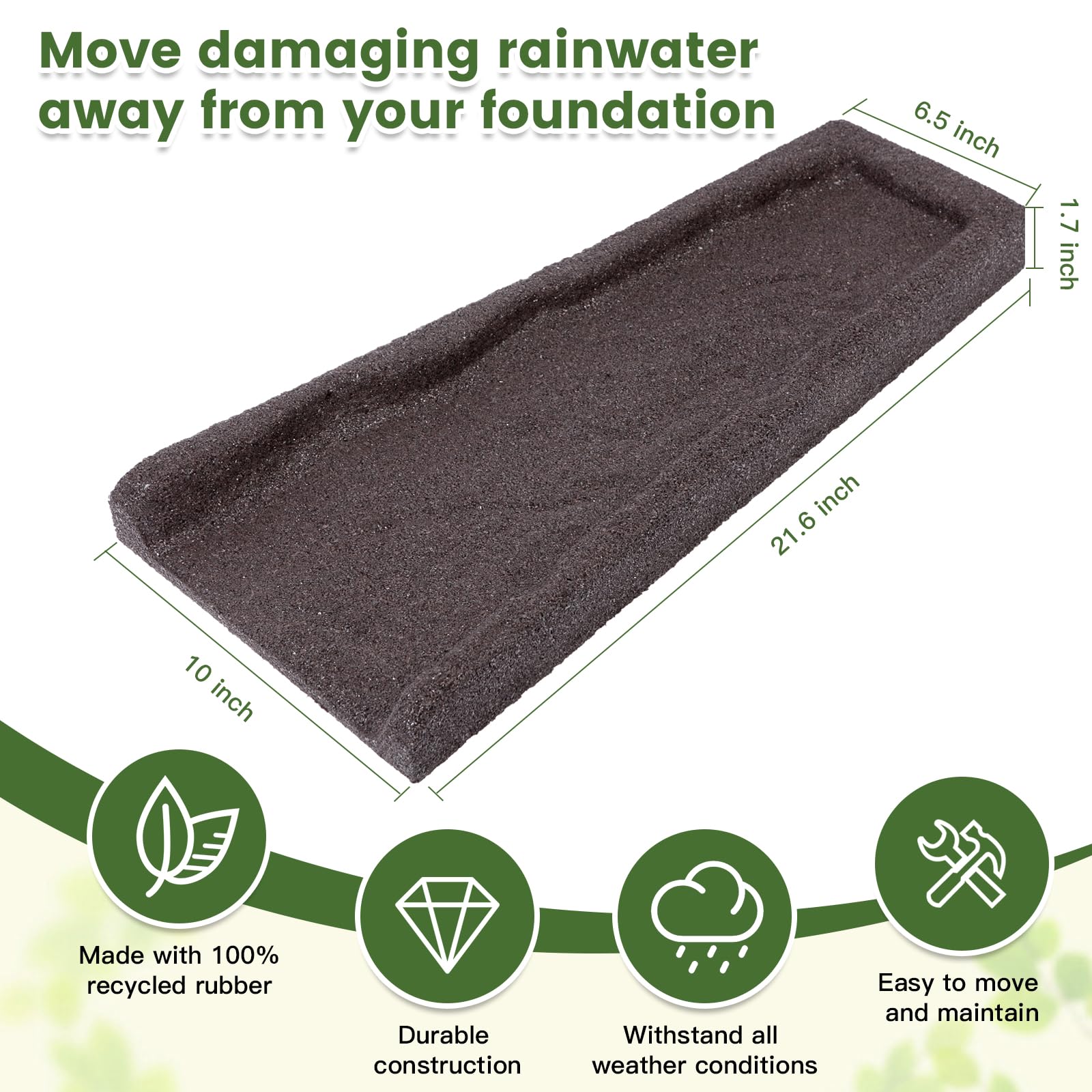 Sekcen two-pack splash blocks installed under downspout for erosion control