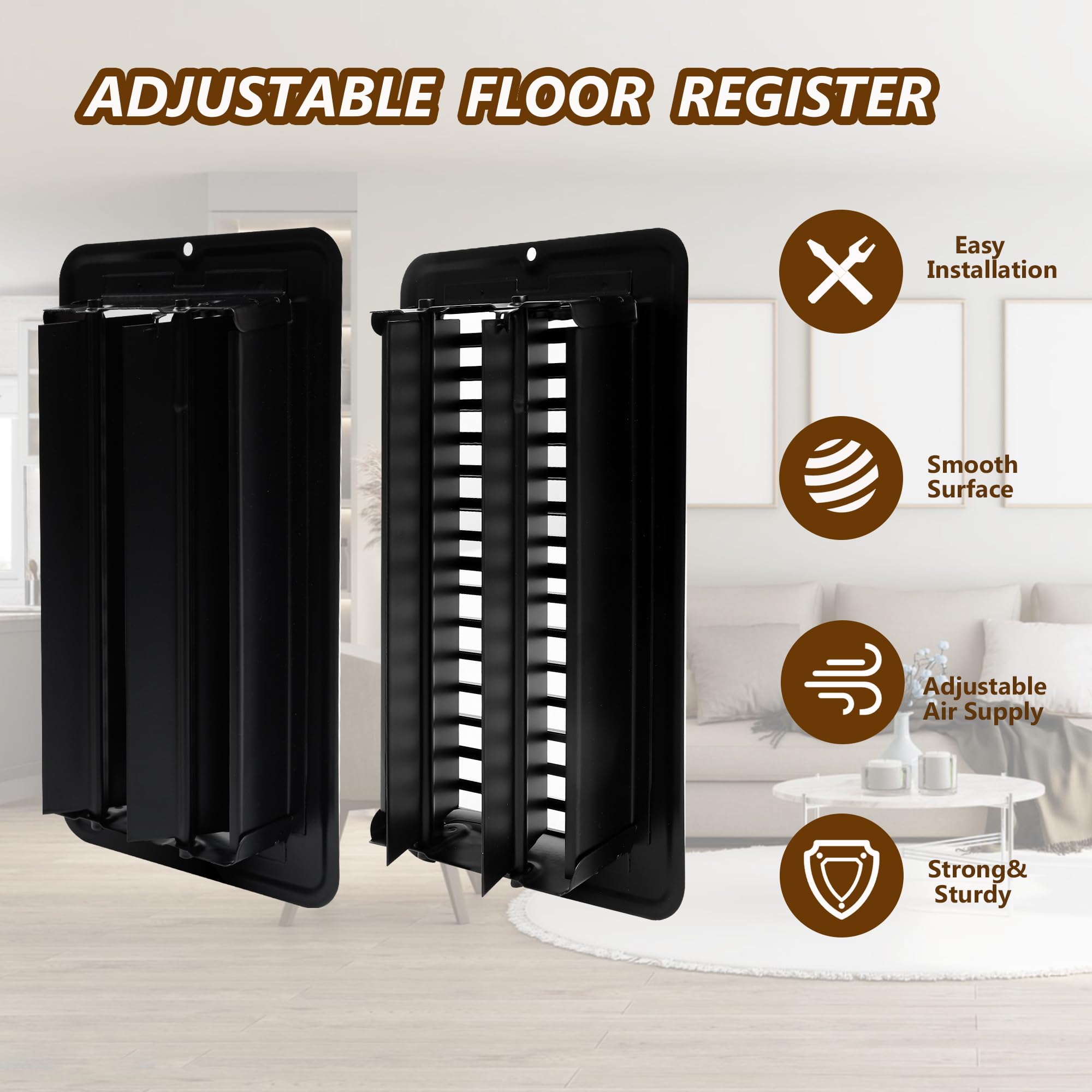 Sel Natural vent cover shown with screws included for fast installation