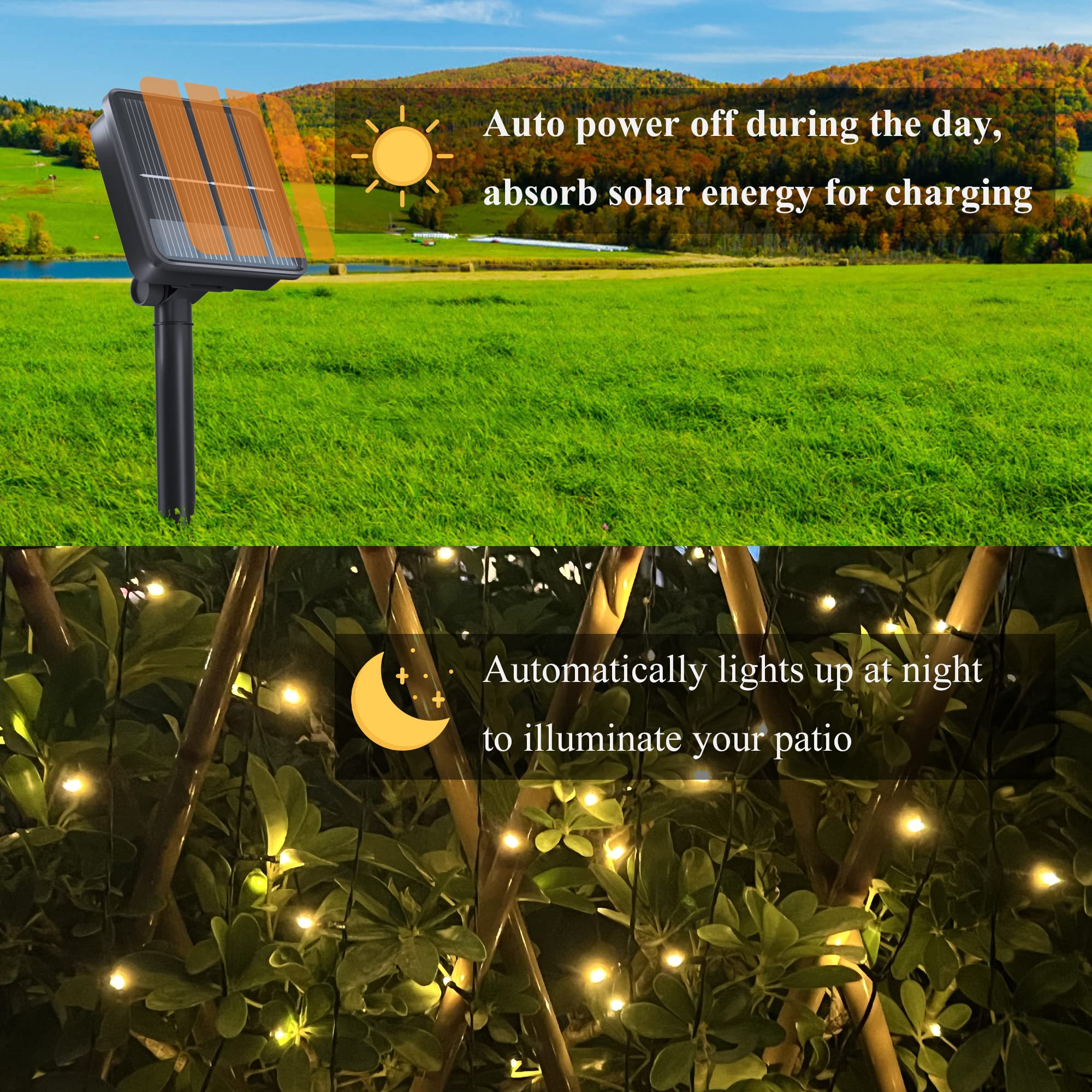 Selarlyt auto-on charging feature simplifies evening illumination and setup.