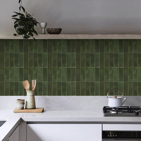SELECT LIGHTING green heat and water resistant surface near stove and sink