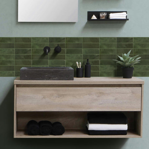 SELECT LIGHTING green 2.5mm-thick tile demonstrates durability