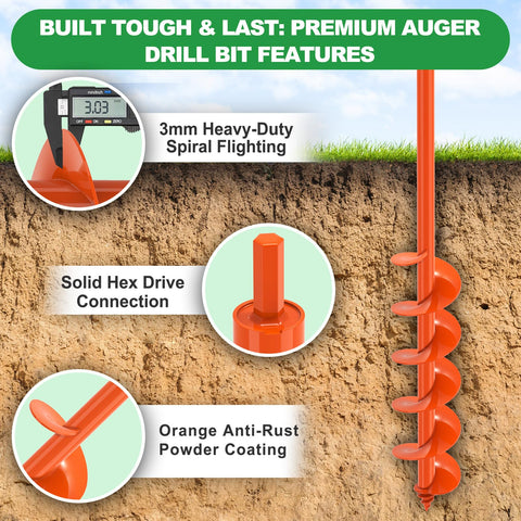 Heavy-duty steel blades cut through tough soil without bending.