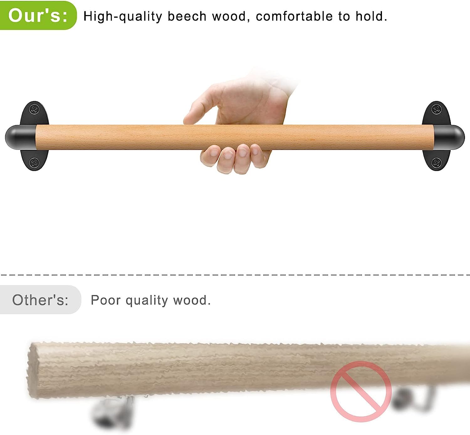 SELEWARE grab bar for pull-ups provides stable stair assistance