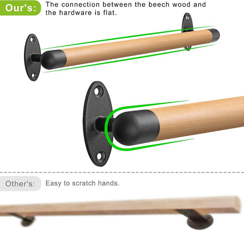 SELEWARE round-edge handrail ends improve child safety on stairs