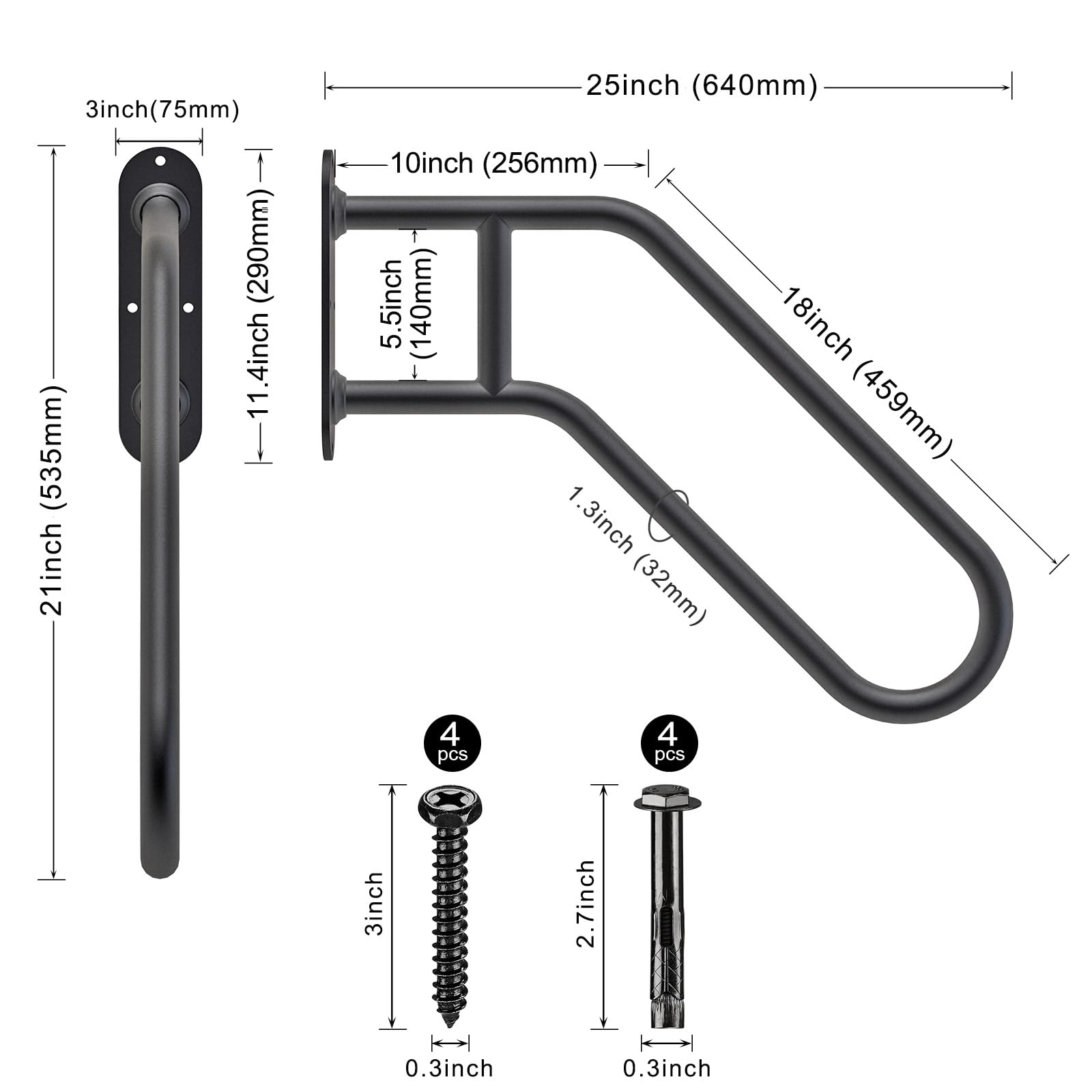 SELEWARE two-level handrail supports different user heights
