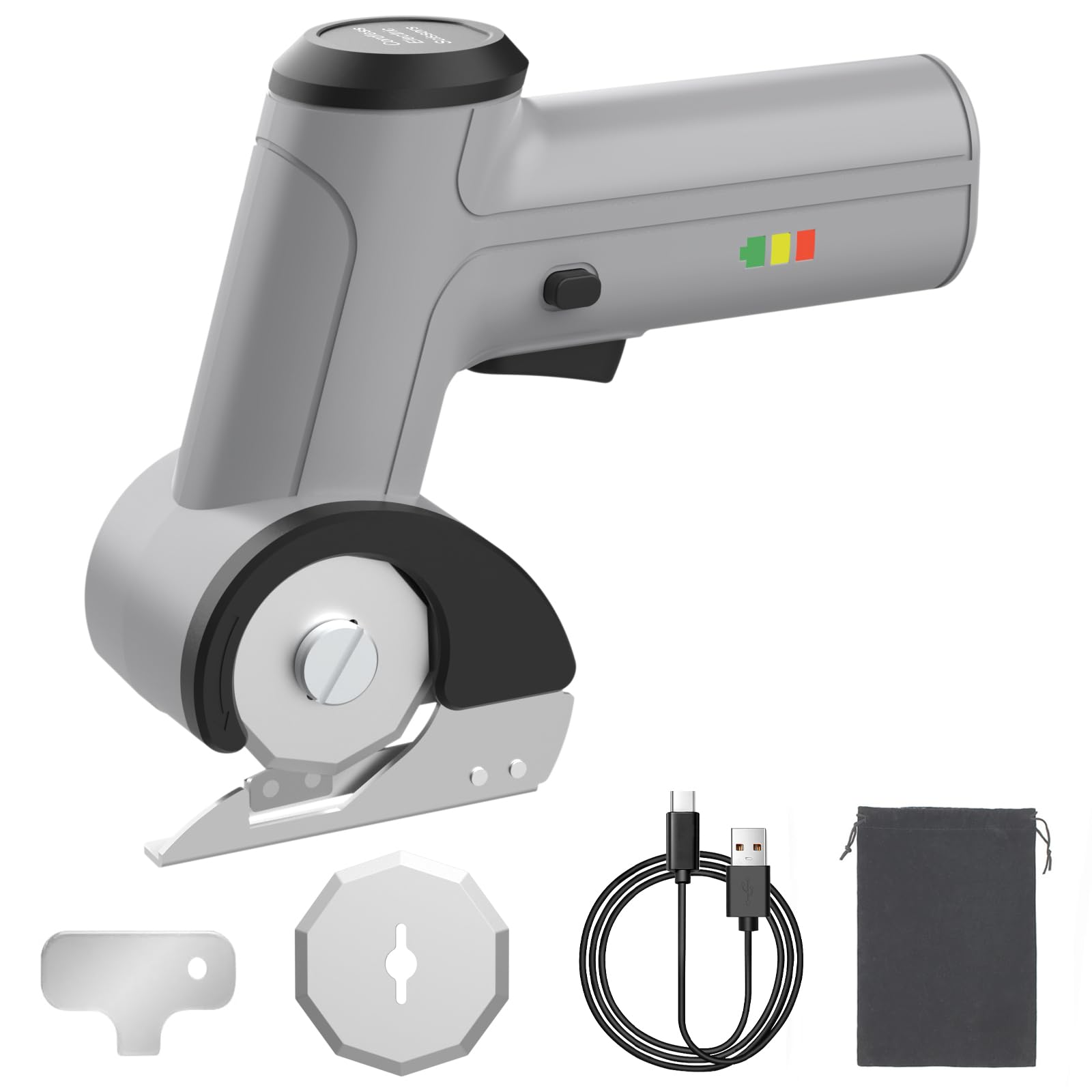 Selumie cordless electric scissors show the 4V motor for fast, precise cuts