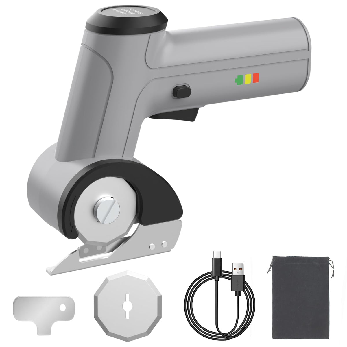 Selumie cordless electric scissors show the 4V motor for fast, precise cuts