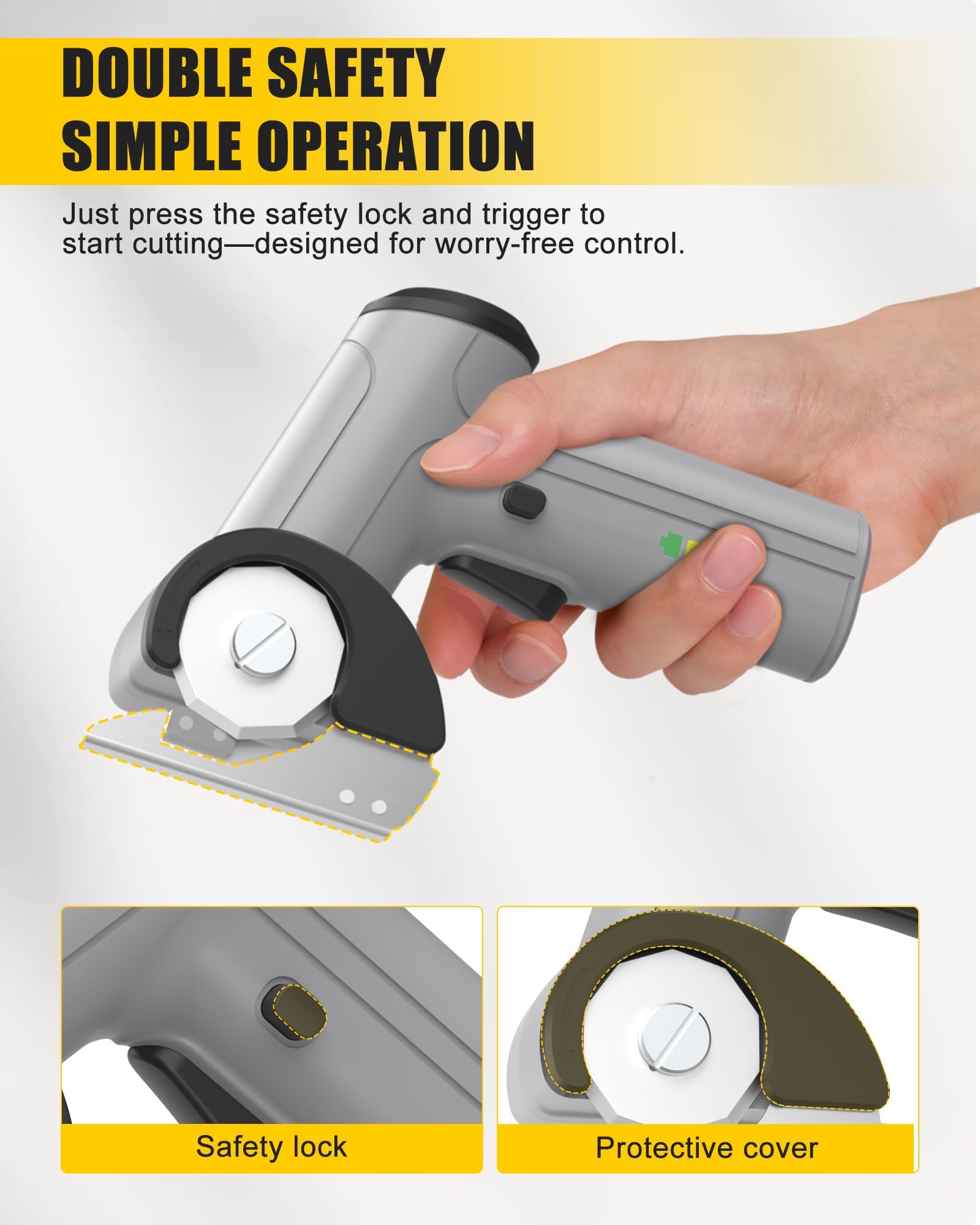 Selumie safety lock and battery indicator promote safe, monitored operation
