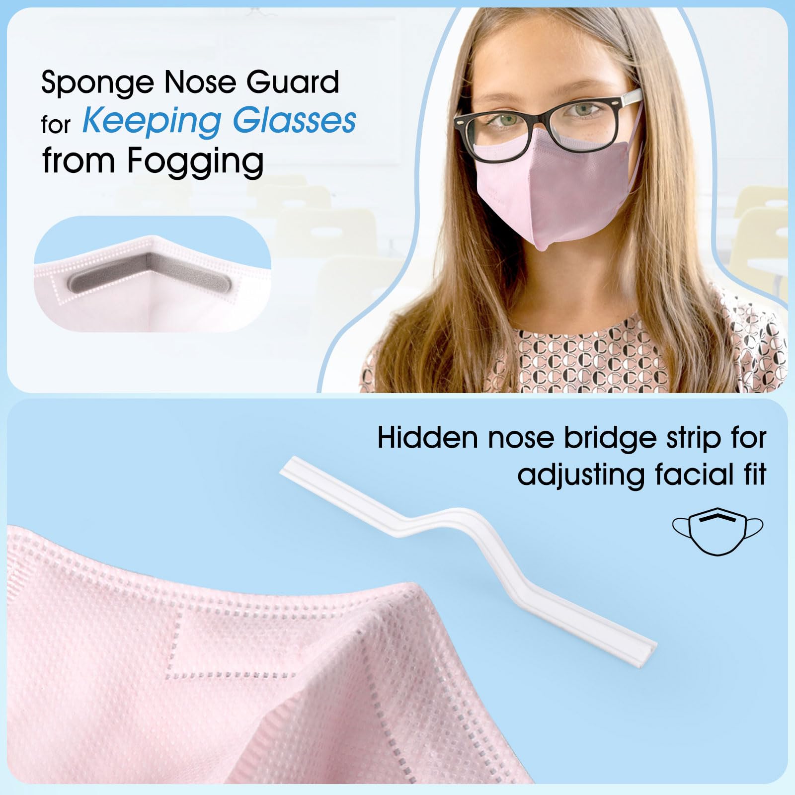 Semask Kids KN95 adjustable ear loops for customizable fit