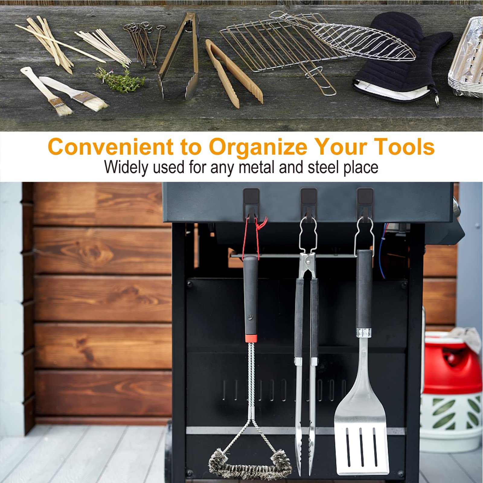 Semcide outdoor grill tool storage keeping spatulas within reach