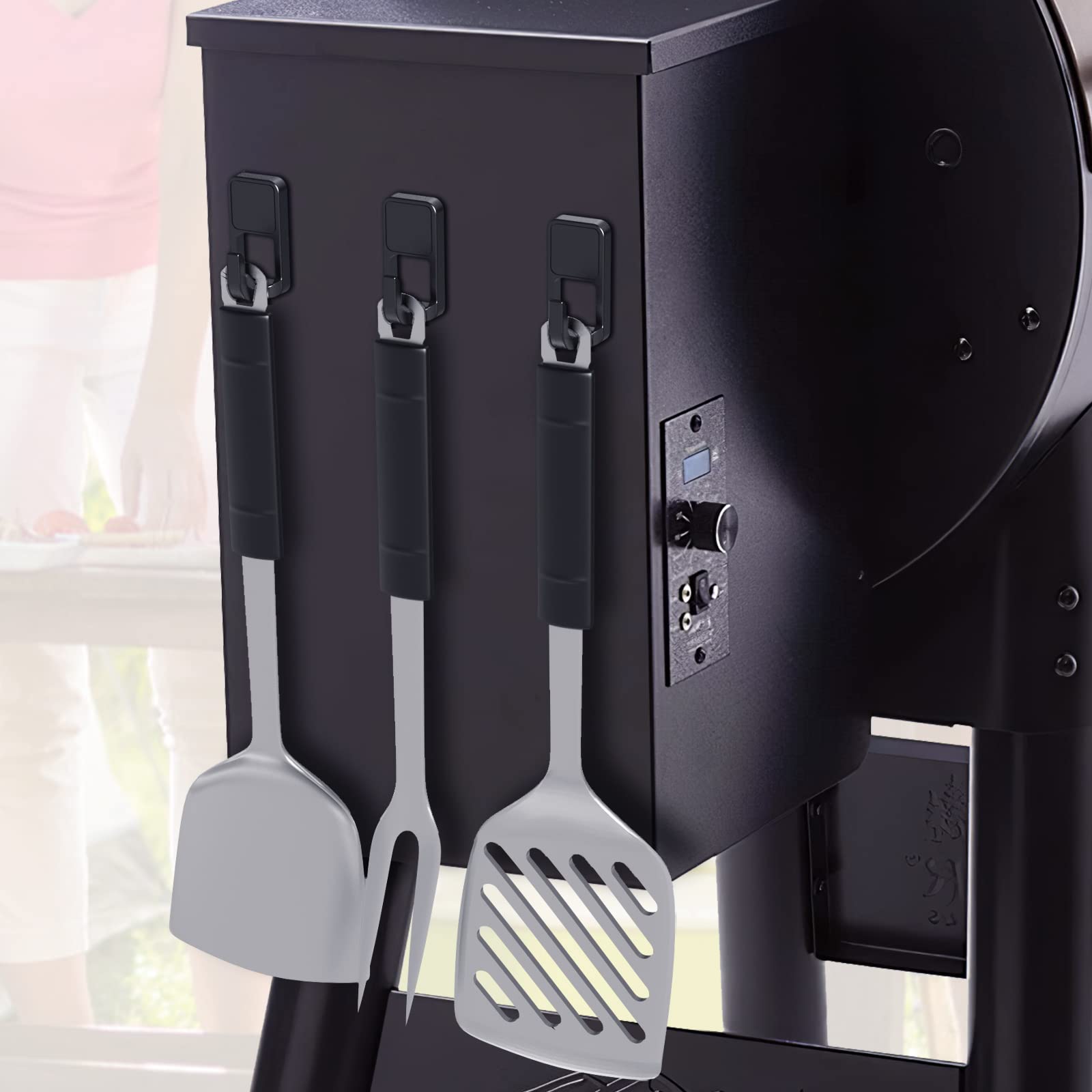Semcide weatherproof grill hooks on exterior surface for reliable outdoor use