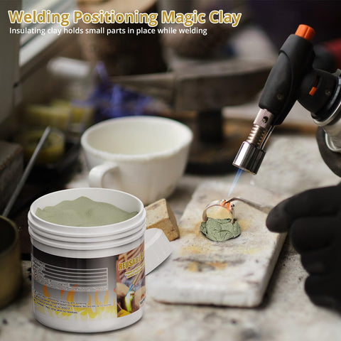 Semlos Heat Blocking Putty Jar welding-application scene protects sight glasses and valves.
