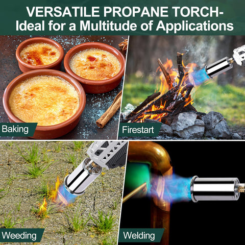 Semlos torch head multi-use design for BBQ, camping, and welding
