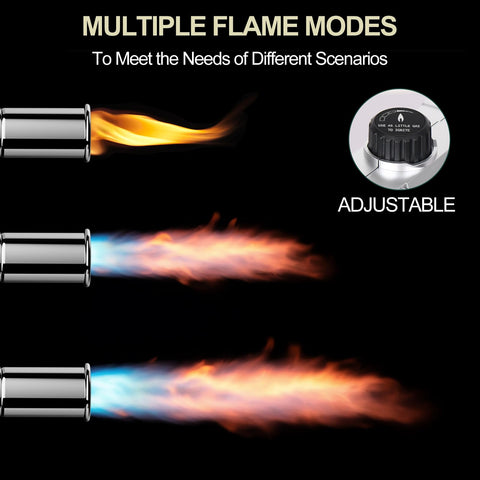 Semlos propane torch head with piezo ignition for quick startup