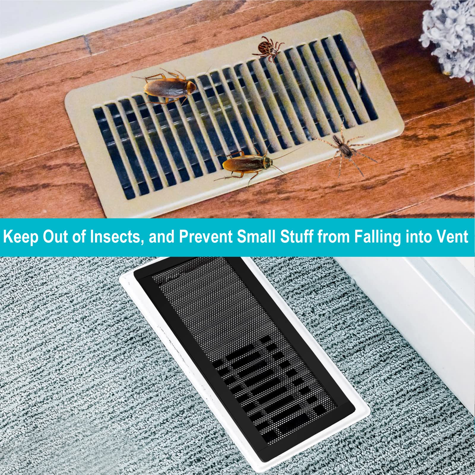Semola vent screen maintains ventilation while filtering hair and dust.