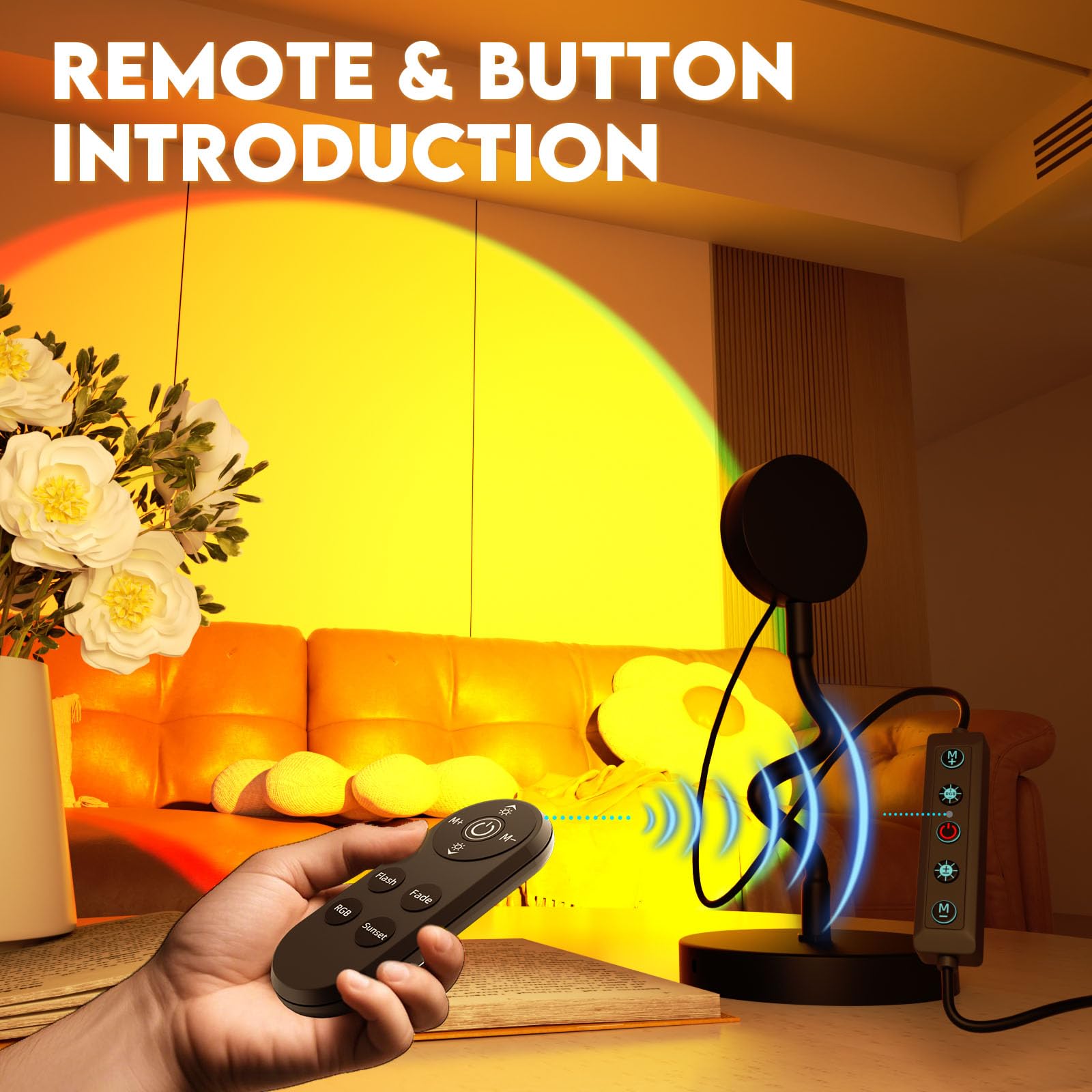 SEMRYICO Sunset Lamp Projector offers 360-degree rotation for versatile placement