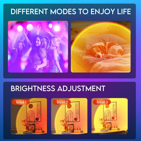 SEMRYICO Sunset Lamp Projector offers multicolor modes for mood lighting and photos