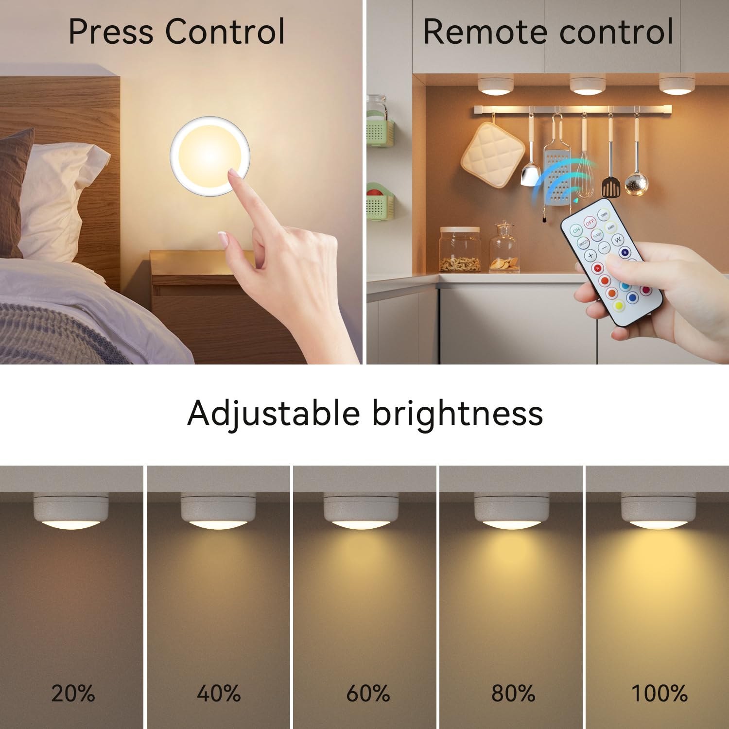 SEMSMOKS RGB puck light showcasing 13 colors for ambient mood lighting