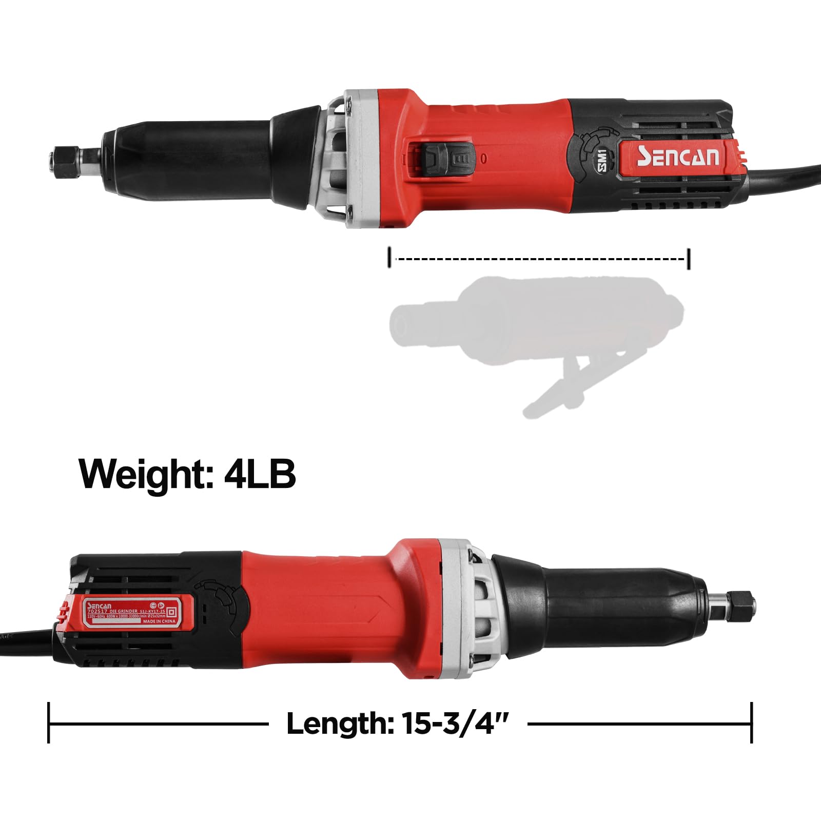 SENCAN Kit includes wrench for quick collet changes and setup.