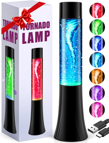 SENCU Glitter Tornado Lamp color cycle lights up kids' room with calming ambiance.