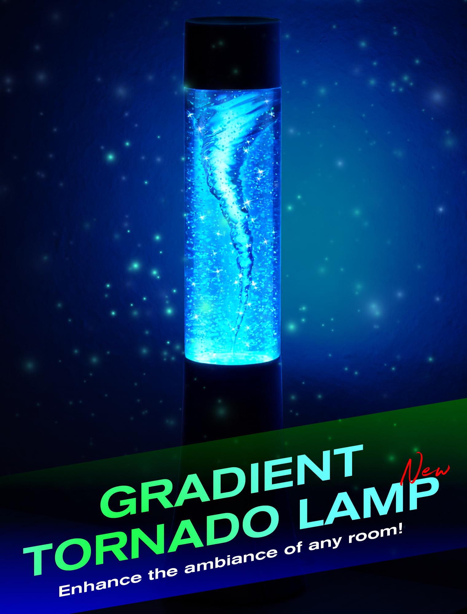 SENCU Glitter Tornado Lamp operates quietly, ideal for focused study and late-night reading.