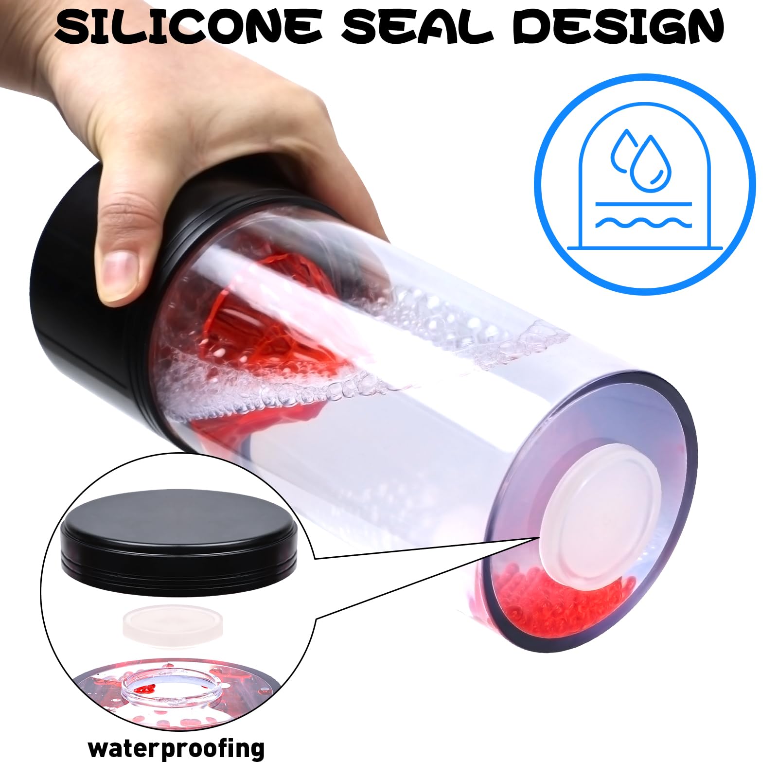 SENCU volcano lamp 360-degree leak-proof design prevents spills from any angle.