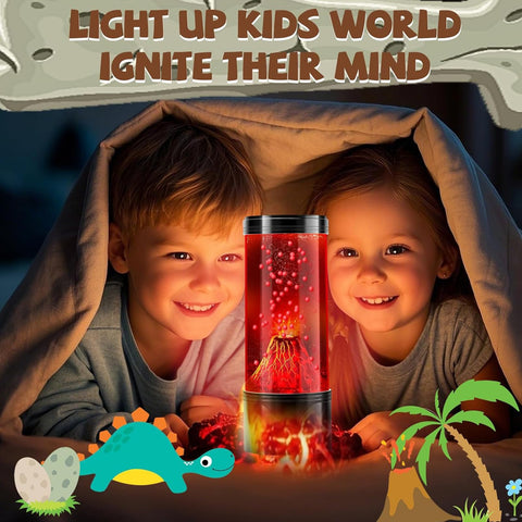SENCU volcano lamp crater glow creates cozy bedroom mood for study or sleep.