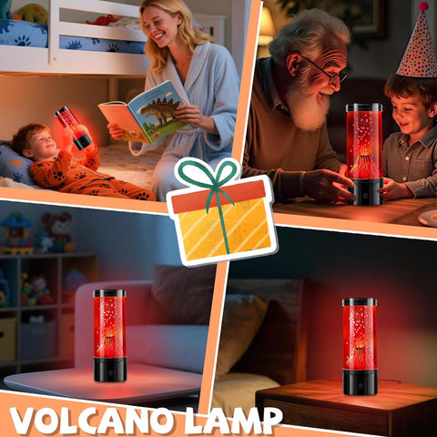 SENCU volcano lamp spill-proof top keeps liquids contained during use.