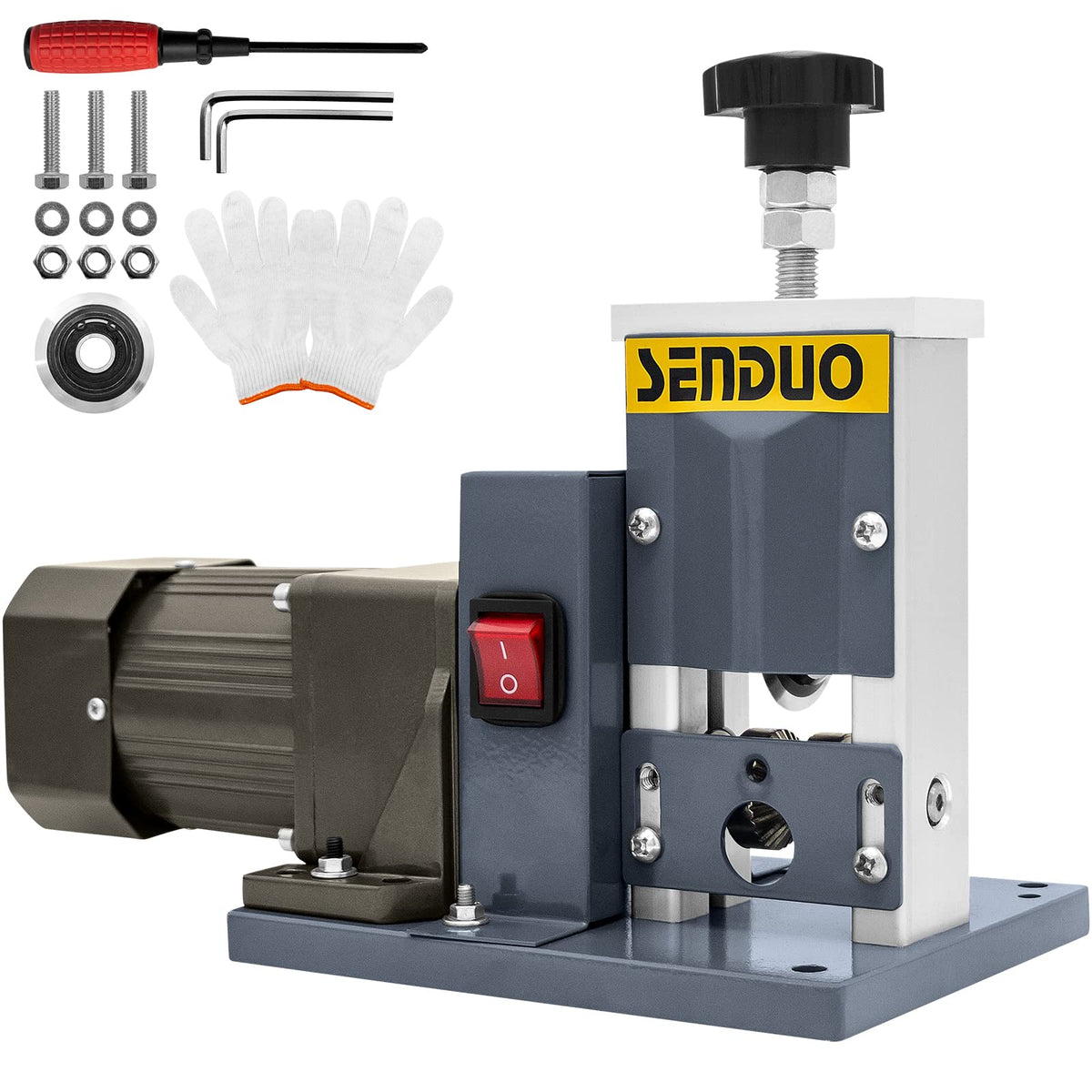 SENDUO automatic wire stripper front view showing steady 25W power for efficient stripping