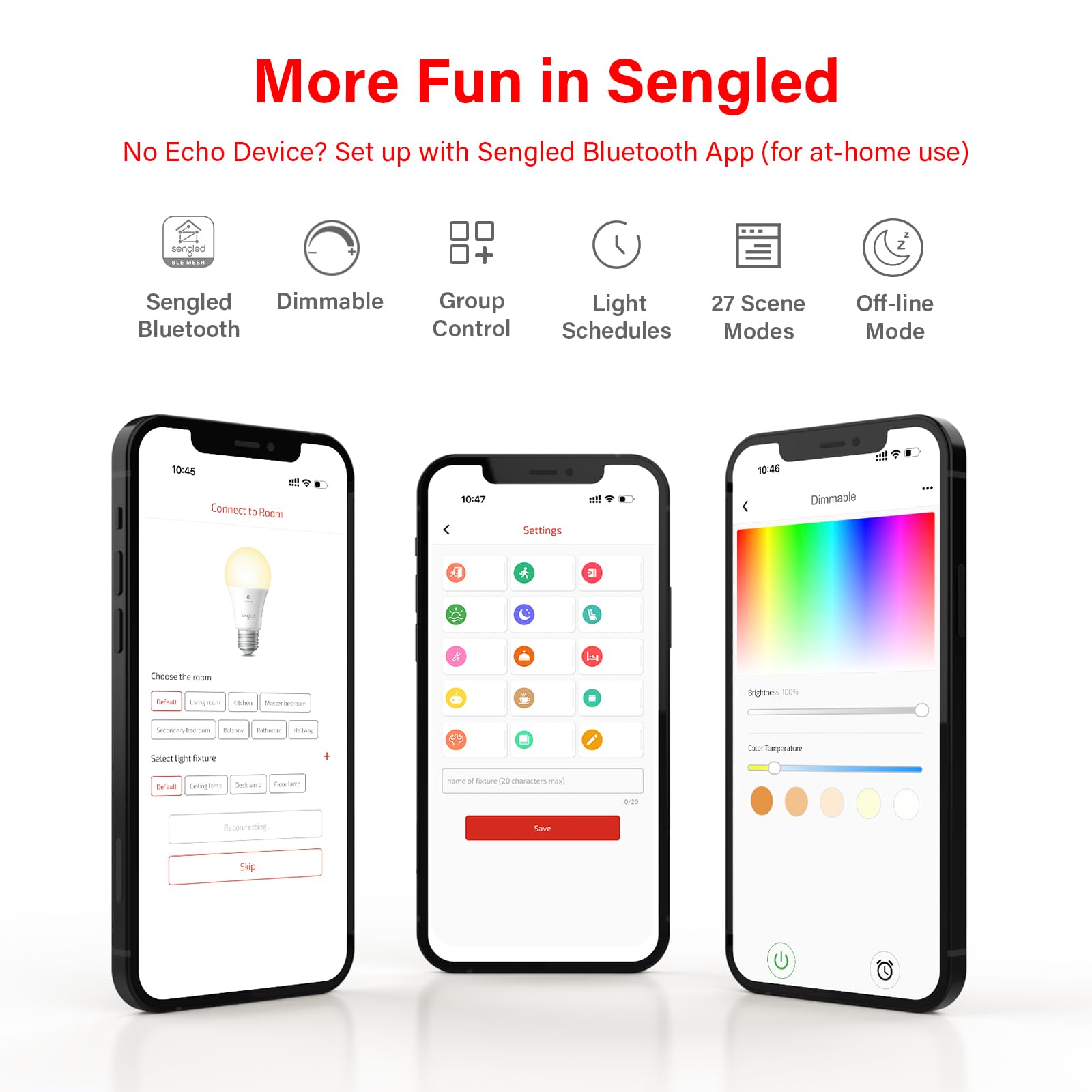 Bluetooth mesh indicator shows secure local control with Sengled.