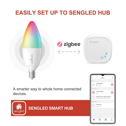 Sengled smart hub setup showing pairing steps.