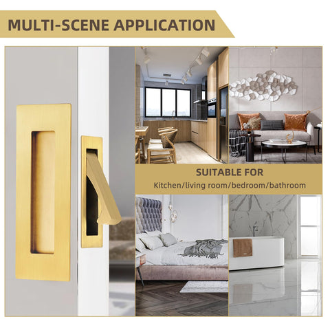 SenHarvest barn door pocket pull brushed brass suited to rustic spaces