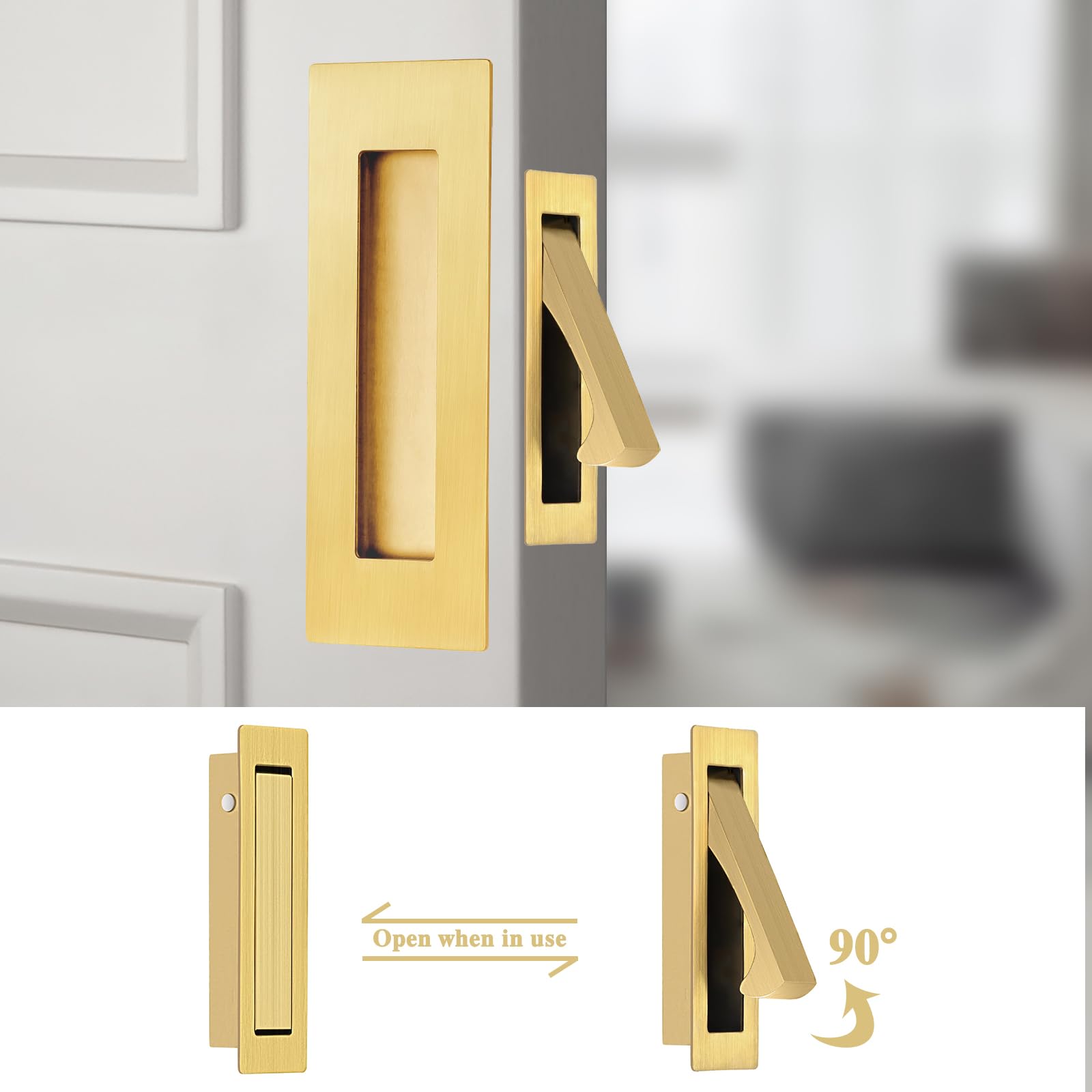 SenHarvest embedded installation pocket door hardware securely fixed with two screws