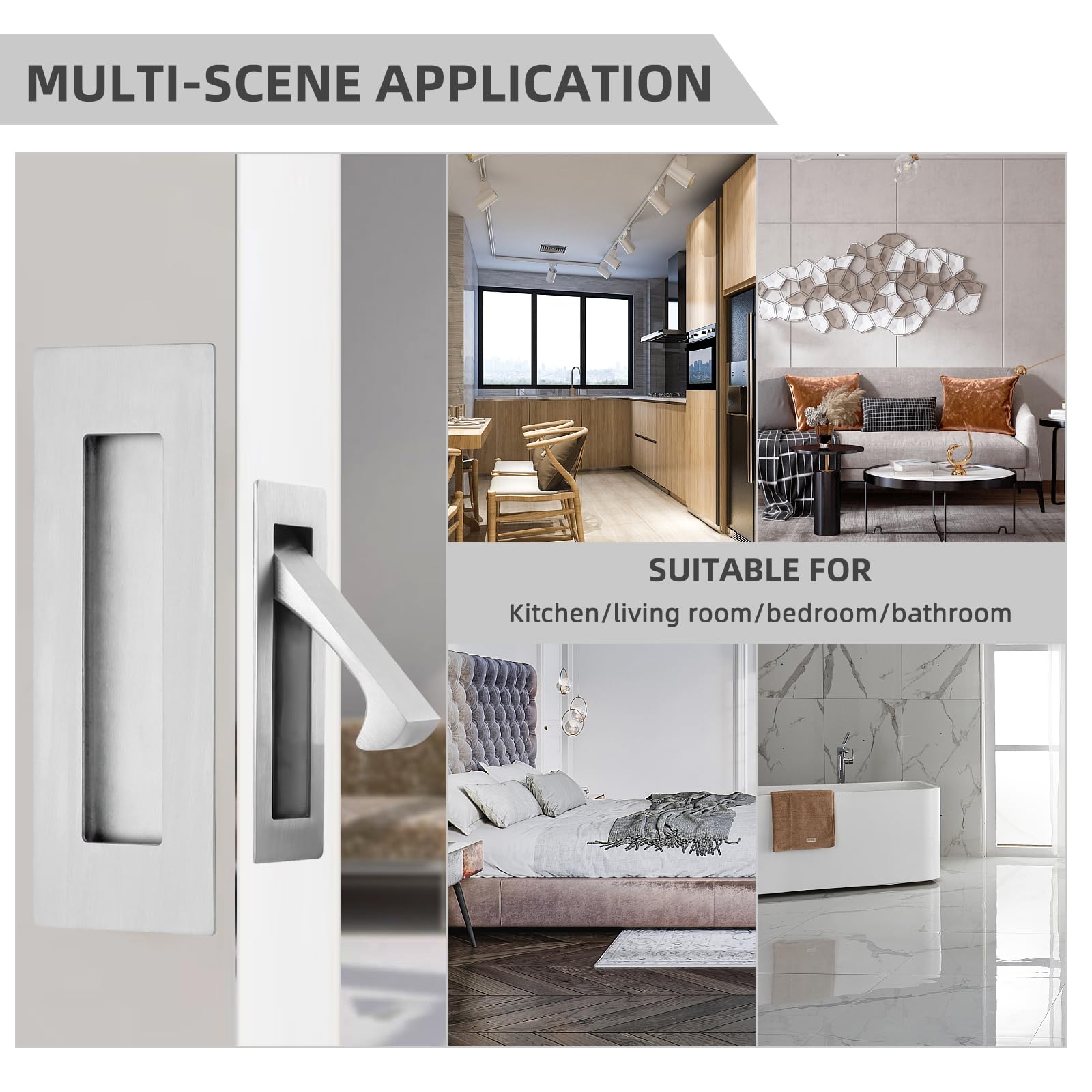 Senharvest barn door pull brushed nickel combines style and durability.