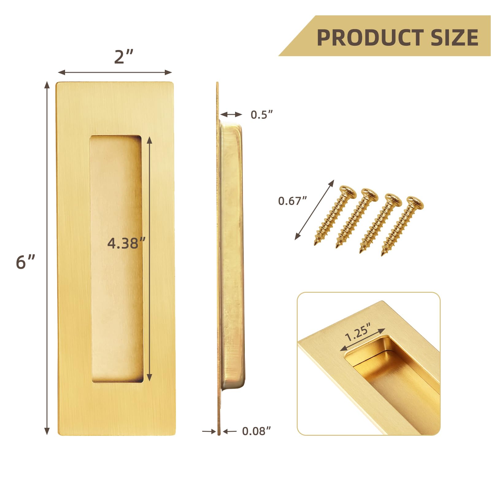 SenHarvest edge pull brushed brass for easy sliding doors