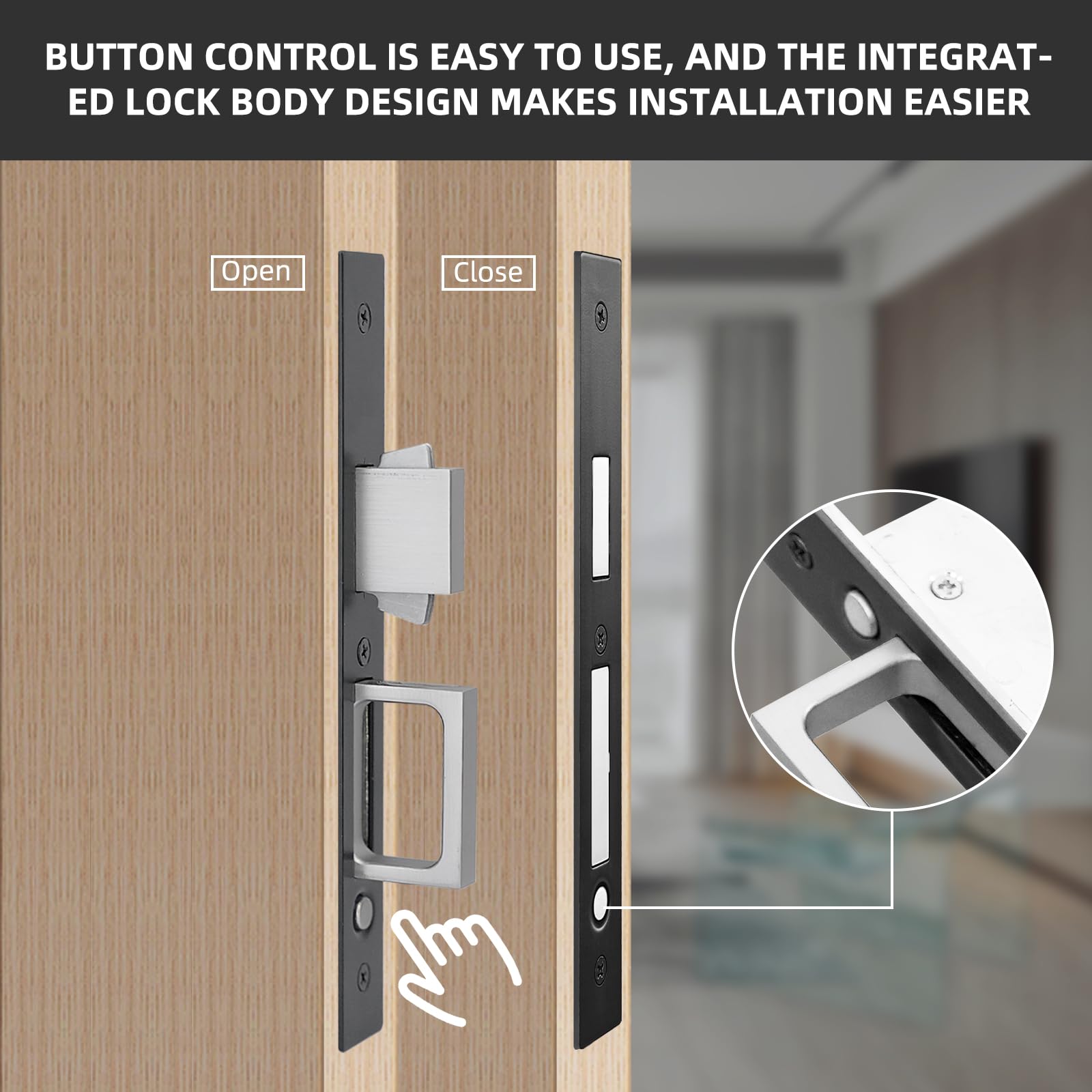 Senharvest flush pull pocket door lock for easy operation.
