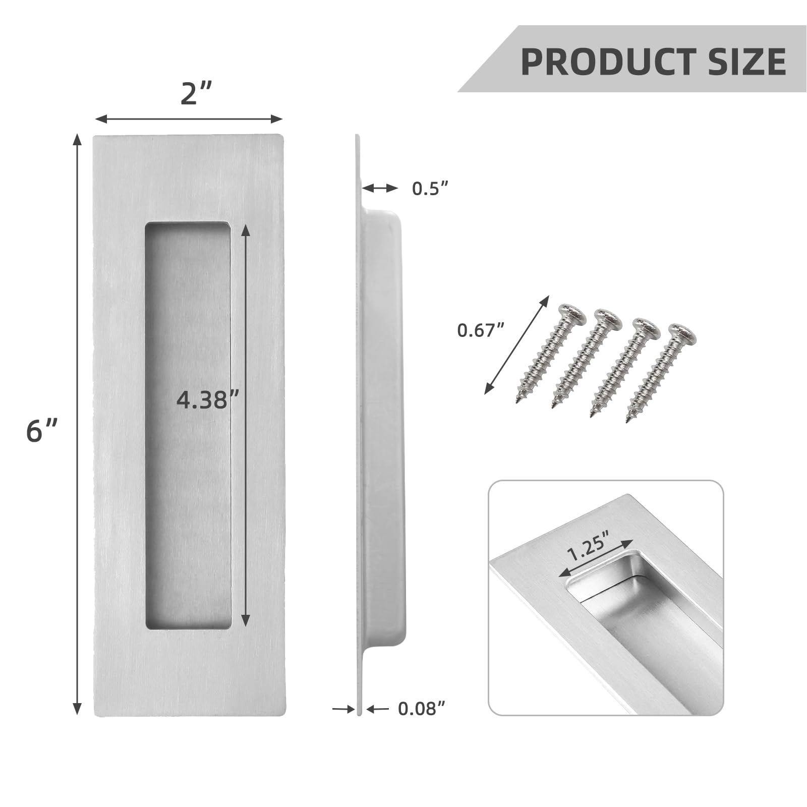 Senharvest recessed finger pull brushed nickel for quiet use.