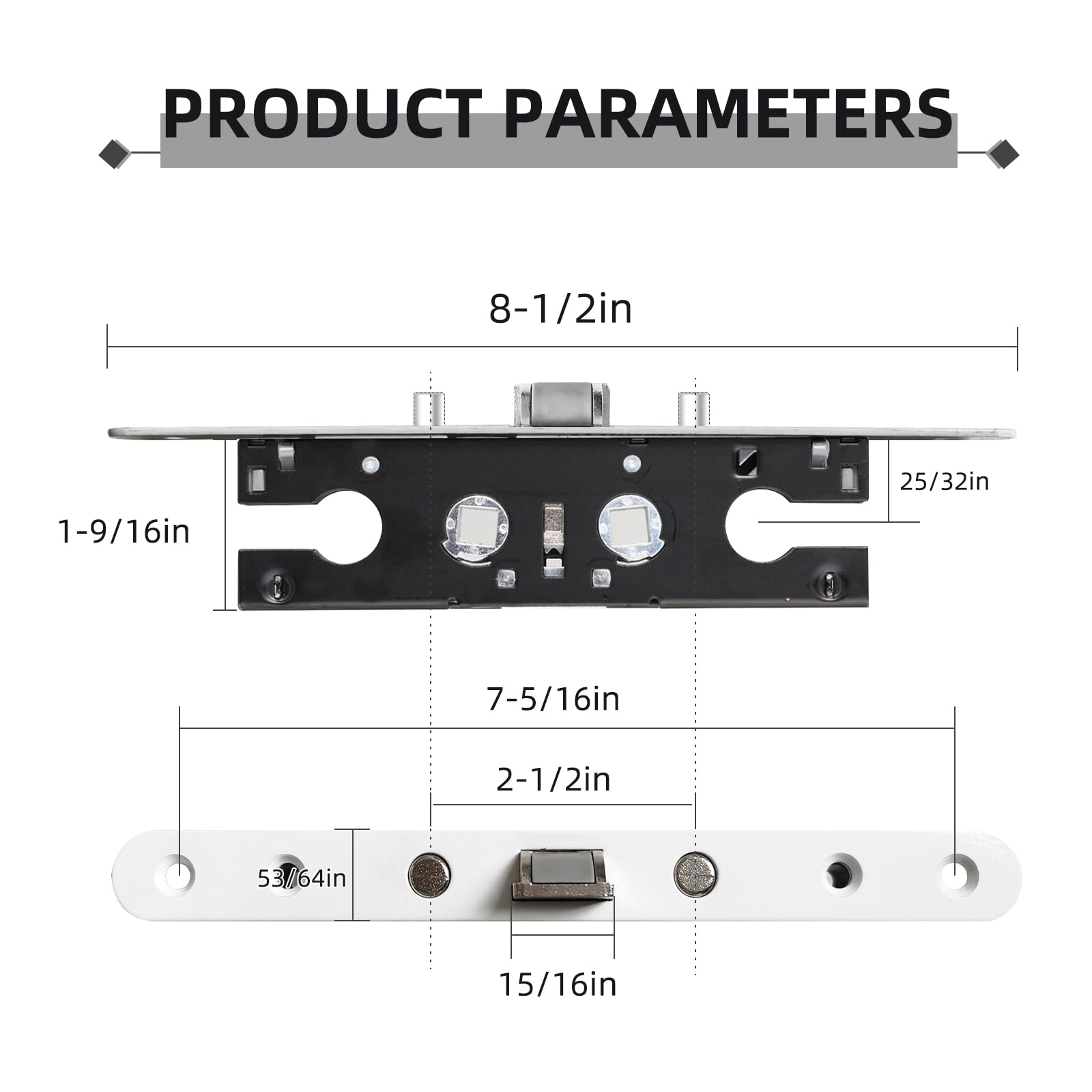 SenHarvest lock body side angle highlighting sturdy construction for durable storm door parts.