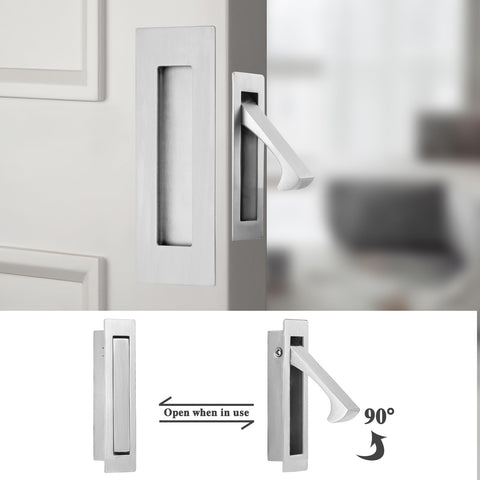 Senharvest wardrobe door hardware in brushed nickel finish.