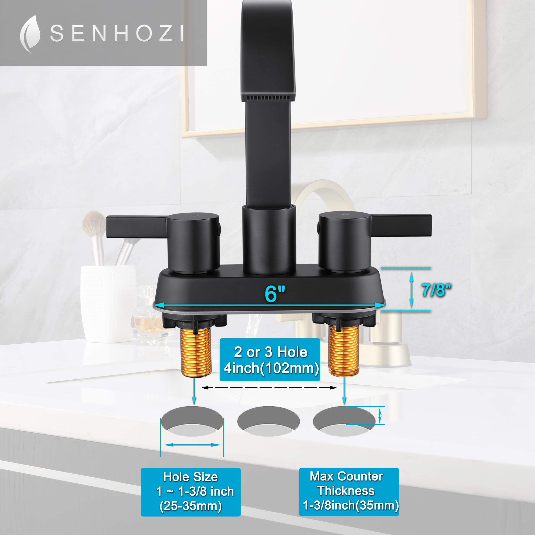 Senhozi includes 23.6-inch supply hoses for straightforward installation.