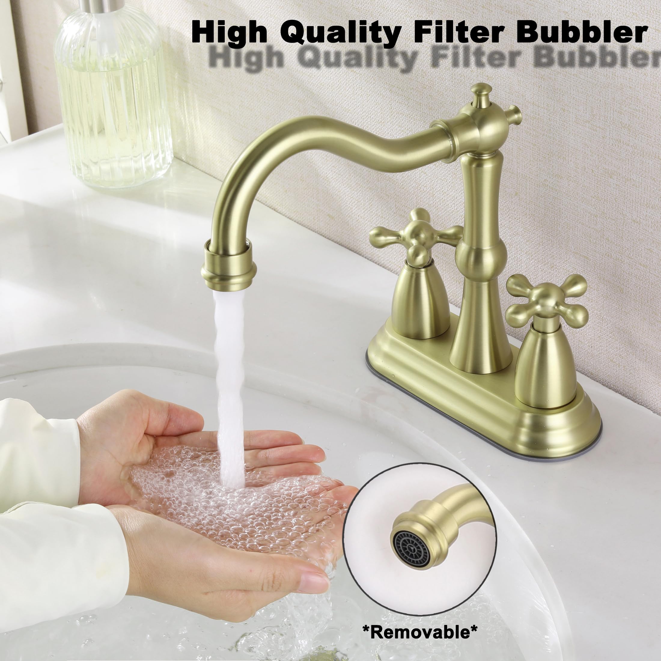 Senhozi cross-handle centerset faucet adds classic flair for any sink