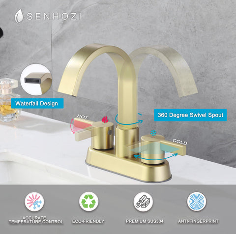 Senhozi SE-0048-BG 360-degree spout close-up illustrating versatile reach.
